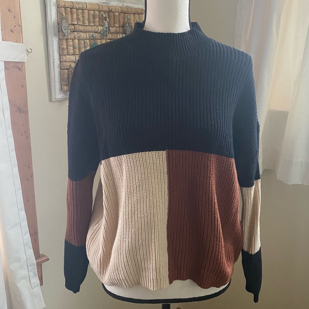 Andree Color Block Cropped Sweater - Size Small
